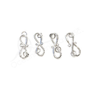 (CLOSE OUT) BEADS - METAL DOUBLE HOOK (PK 4) 2.5 CM L X 2 MM T