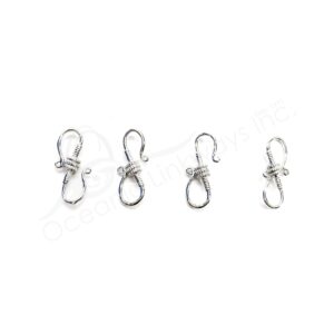 (CLOSE OUT) BEADS - METAL DOUBLE HOOK (PK 4) 2.5 CM L X 2 MM T
