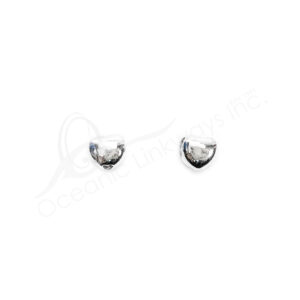 (CLOSE OUT) BEADS - METAL SHINY PUFFED HEART (PK 2) 1 CM W X 6 MM T