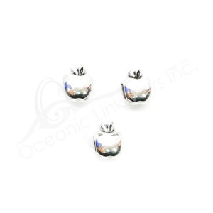 (CLOSE OUT) BEADS - METAL APPLE (PK 10) 8 MM W X 7 MM T