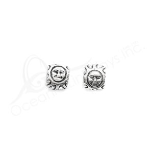 (CLOSE OUT) BEADS - METAL TUBE WITH FACE (PK 10) 9 MM W X 8 MM T