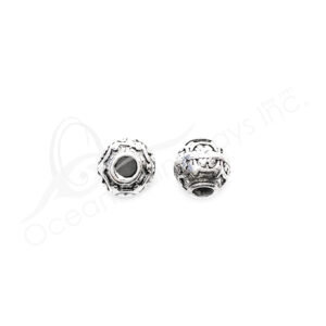 (CLOSE OUT) BEADS - METAL SPHERE WITH PEOPLES CHAIN (PK 10) 1 CM L X 9 MM D