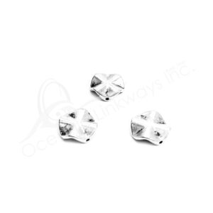 (CLOSE OUT) BEADS - METAL 4 WAYS FLAT (PK 100) 13 MM D X 4 MM T