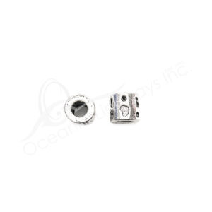 (CLOSE OUT) BEADS - METAL TUBE WITH CHAIN DESIGN (PK 10) 1 CM L X 7 MM D