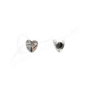 (CLOSE OUT) BEADS - METAL MODERN DESIGN HEART (PK 10) 9 MM W X 8 MM T