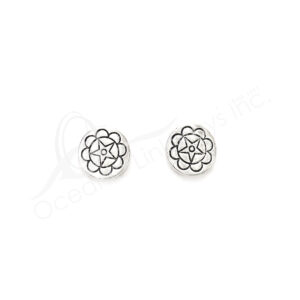 (CLOSE OUT) BEADS - METAL FLAT ROUND FLOWER STAR (PK 10) 11 MM D X 3 MM T