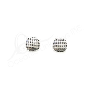 (CLOSE OUT) BEADS - METAL SQUARE DOTTED (PK 10) 1 CM W X 4 MM T