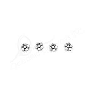 (CLOSE OUT) BEADS - METAL FLOWER SPACER (PK 100) 5 MM W X 3 MM T