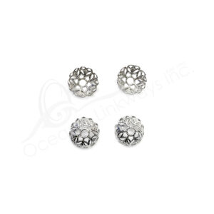 (CLOSE OUT) BEADS - METAL CAP WITH HEARTS CUTOUT (PK 50) 11 MM D X 5 MM T