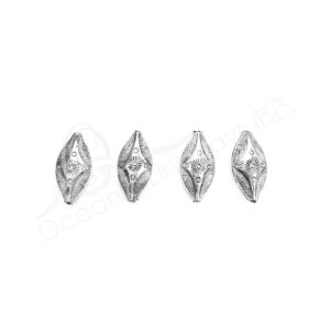 (CLOSE OUT) BEADS - METAL OVAL 2 TONSE TUBE (PK 4) 3.5 CM L X 9 MM T