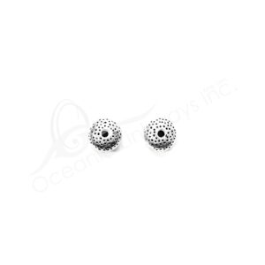 (CLOSE OUT) BEADS - METAL DOTTED BALL (PK 12) 8 MM D X 4 MM T