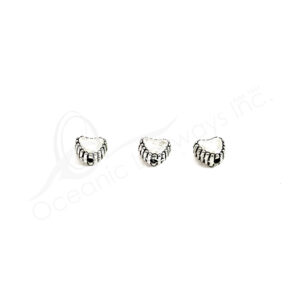 (CLOSE OUT) BEADS - METAL HEART WITH BORDER (PK 25) 5 MM W X 3 MM T