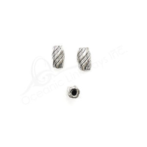 (CLOSE OUT) BEADS - METAL TWISTED TUBE (PK 71) 11 MM L X 5 MM D