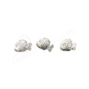 (CLOSE OUT) BEADS - METAL FISH (PK 58) 23 MM L X 4 MM T