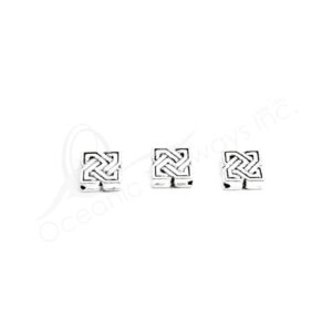 (CLOSE OUT) BEADS - METAL SQUARE CELTIC KNOT (PK 317) 6 MM W X 3 MM T