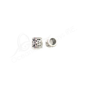 (CLOSE OUT) BEADS - METAL TUBE WITH CROSS (PK 142) 9 MM L X 8 MM D