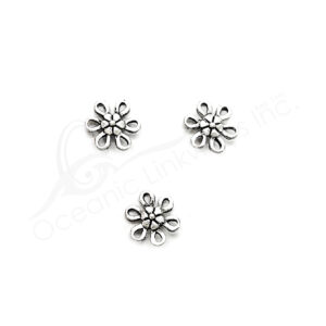 (CLOSE OUT) BEADS - METAL FLOWER CUTOUT (PK 300) 9 MM W X 2 MM T
