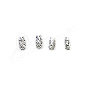 (CLOSE OUT) BEADS - METAL TUBE WITH FLOWER (PK 200) 9 MM L X 3 MM D
