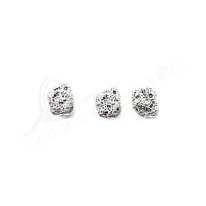 (CLOSE OUT) BEADS - METAL ROCK TEXTURE (PK 100) 11 MM L X 4 MM T