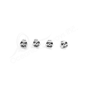 (CLOSE OUT) BEADS - METAL DARK VADOR'S HEAD (PK 100) 8 MM L X 4 MM T