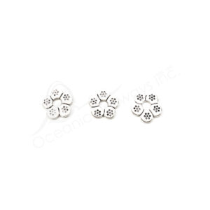 (CLOSE OUT) BEADS - METAL FLOWER WITH DOTS (PK 100) 12 MM W X 1 MM T