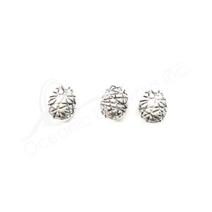 (CLOSE OUT) BEADS - METAL OVAL WITH ABSTRACT LINES (PK 100) 1 CM L X 5 MM T