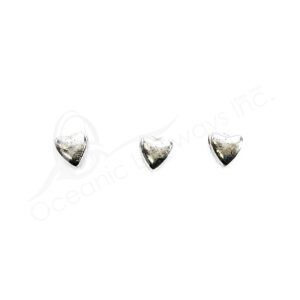 (CLOSE OUT) BEADS - METAL TRIANGULAR HEART (PK 100) 8 MM W X 7 MM T