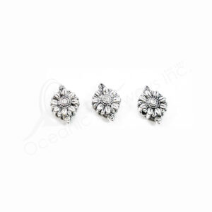 (CLOSE OUT) BEADS - METAL DOUBLE LOOPS SUNFLOWER (PK 100) 1 CM D X 3 MM T