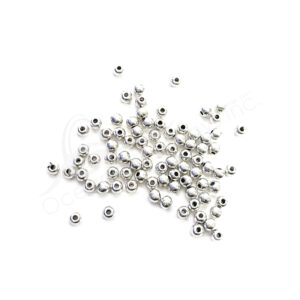 (CLOSE OUT) BEADS - METAL ROUND SHINY (PK 300) 4 MM D X 3 MM L
