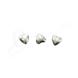 (CLOSE OUT) BEADS - METAL PUFFED HEART WITH TEXTURE (PK 100) 8 MM W X 3 MM T
