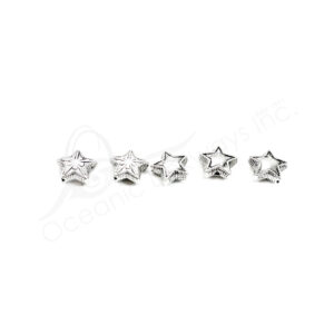 (CLOSE OUT) BEADS - METAL STAR (PK 100) 1 CM W X 4 MM T