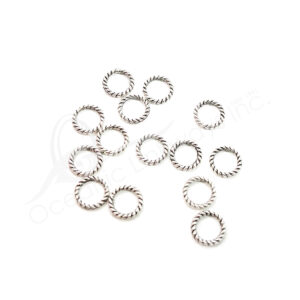 (CLOSE OUT) BEADS - METAL TWISTED RING (PK 500) 8 MM D X 1 MM T