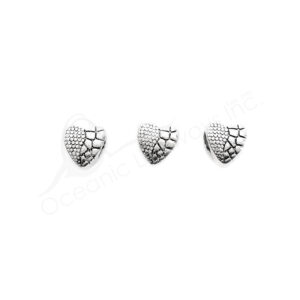 (CLOSE OUT) BEADS - METAL TEXTURE HEART (PK 100) 8 MM W X 7 MM T