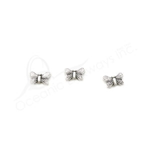 (CLOSE OUT) BEADS - METAL BUTTERFLY (PK 200) 9 MM W X 2 MM T
