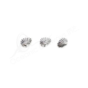(CLOSE OUT) BEADS - METAL SHELL (PK 100) 1 CM W X 5 MM T