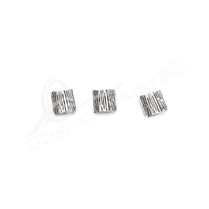 (CLOSE OUT) BEADS - METAL SQUARE WITH WOOD TEXTURE (PK 100) 7 MM L X 4 MM T
