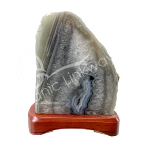 Natural Agate on Wood Base no Cord