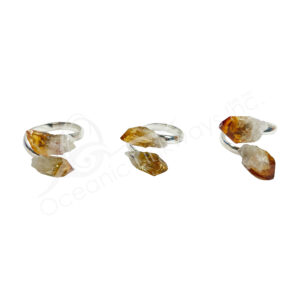 RING - CITRINE NATURAL POINT ADJUSTABLE (PK 3)