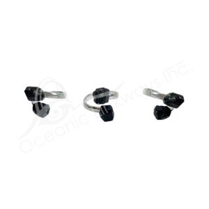 RING - TOURMALINE, BLACK ADJUSTABLE (PK 3)