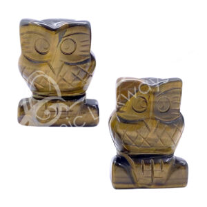 Tiger Eye Owl Carving