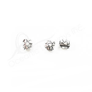 (CLOSE OUT) BEADS - METAL TUBE WITH HEARTS (PK 100) 9 MM L X 6 MM D