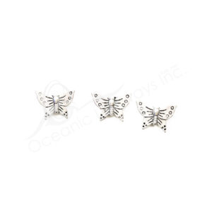 (CLOSE OUT) BEADS - METAL BUTTERFLY (PK 100) 1.5 CM W X 3 MM T