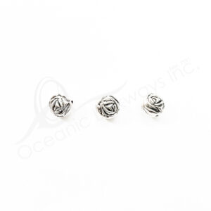 (CLOSE OUT) BEADS - METAL ROUND ROSE (PK 50) 9 MM D X 8 MM T