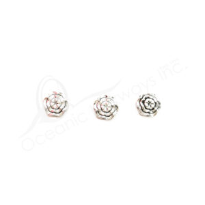 (CLOSE OUT) BEADS - METAL FLAT BACK FLOWER (PK 100) 1 CM D X 3 MM T
