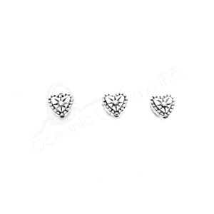 (CLOSE OUT) BEADS - METAL HEART WITH SUN (PK 200) 8 MM W X 3 MM T