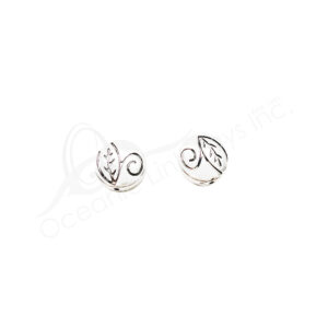 (CLOSE OUT) BEADS - METAL ROUND FLAT WITH LEAF (PK 50) 11 MM D X 3 MM T