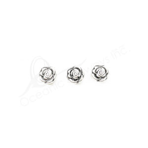 (CLOSE OUT) BEADS - METAL FLOWER (PK 100) 1 CM D X 4 MM T