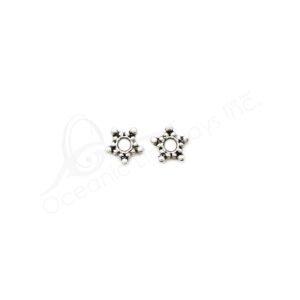 (CLOSE OUT) BEADS - METAL STAR SPACER (PK 100) 7 MM W X 2 MM T