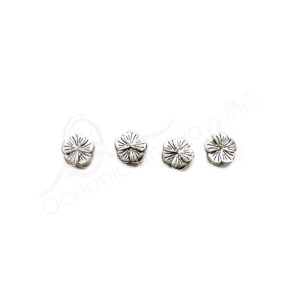 (CLOSE OUT) BEADS - METAL HIBISCUS (PK 100) 9 MM W X 3 MM T