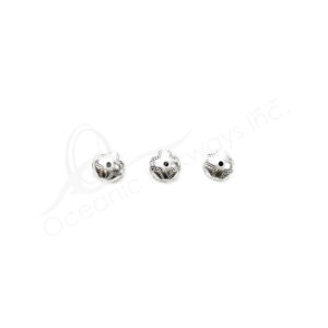(CLOSE OUT) BEADS - METAL BALL WITH DOTS (PK 50) 1 CM D X 8 MM T